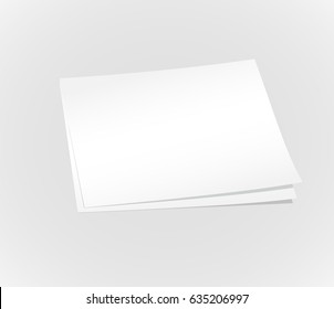 Blank white paper on wall vector illustration. Office message template.