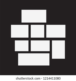 Blank white paper photo frames. Presentation photography portfolio or gallery