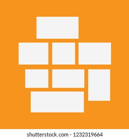 Blank white paper photo frames. Presentation photography portfolio or gallery
