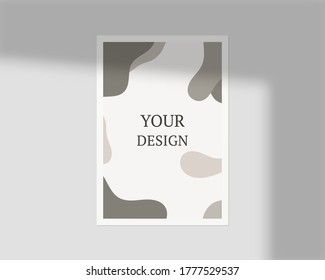 Papel blanco en blanco o afiche con sombra. Una camioneta aislada. Diseño de plantilla. Ilustración vectorial realista.