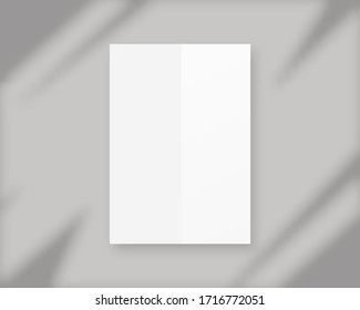 Blank white paper with shadow overlay. Mockup vector isolated. Template design. Realistic vector illustration.