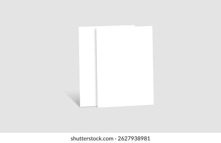 Blank white paper sheet. Paper mockup template with shadow. Vector design
