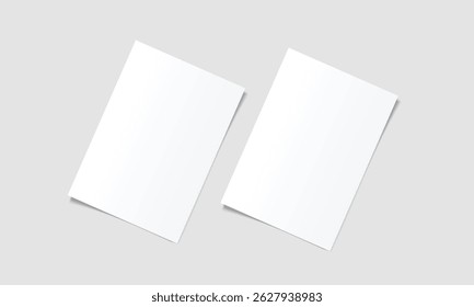 Blank white paper sheet. Paper mockup template with shadow. Vector design