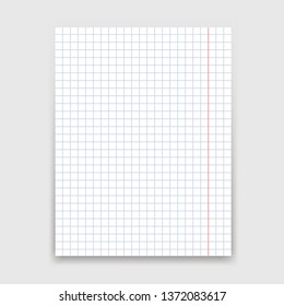 Blank white paper sheet on white background. Vector illustration.