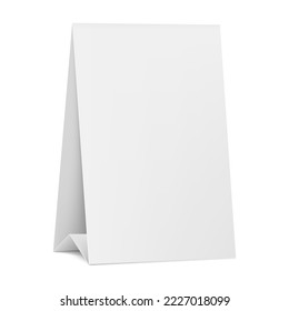 Blank white paper table card. Vector illustration. Eps 10.