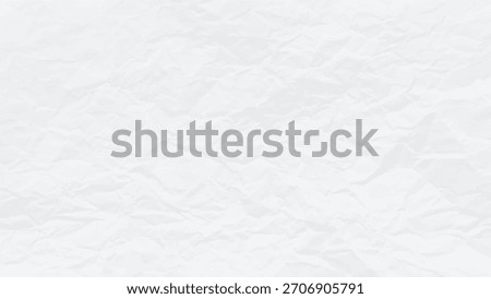 Blank white paper texture with a crumpled pattern showing a wrinkled surface and creased material