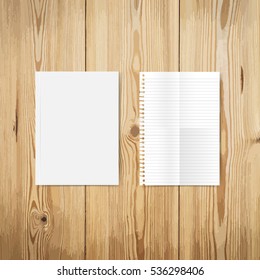 Blank white papers, ready for your message. Vector illustration.
