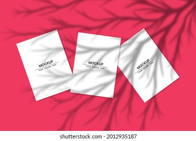 Blank white papers template with shadow overlay effect 