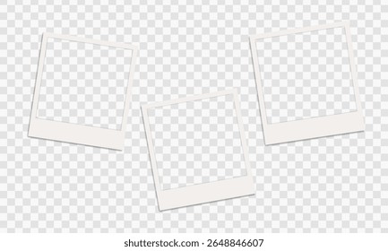 Blank white photo frame, vintage postcard photo frame mockup with highlighted shadow, realistic, set, photo, mockup, image, frame, card, vector, png.