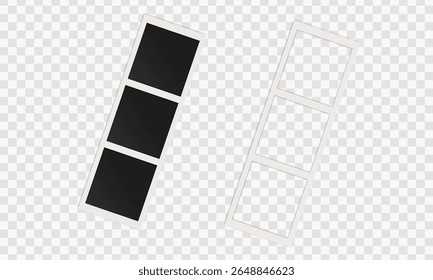 Blank white photo frame, vintage postcard photo frame mockup with highlighted shadow, realistic, set, photo, mockup, image, frame, card, vector, png.