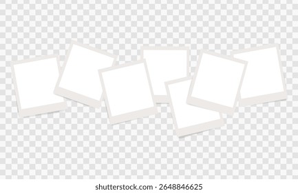 Blank white photo frame, vintage postcard photo frame mockup with highlighted shadow, realistic, set, photo, mockup, image, frame, card, vector, png.