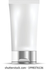 Blank white plastic cosmetic tube