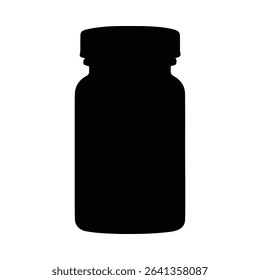 Blank white plastic pill bottle silhouette. Simple, clean design, isolated on white.