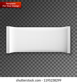 Blank white plastic sachet for medicine, condoms