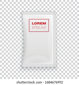 Blank white plastic sachet for your design