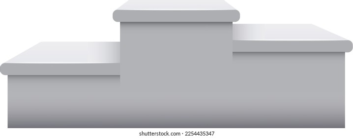 Blank white podium. Calebration stand realistic mockup