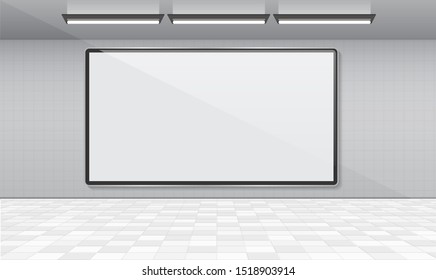 Blank white poster billboard for advertising vector design.