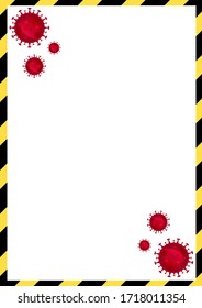 Blank white poster template ready to fill up with text. Vector illustration. Prevention of COVID-19 or Coronavirus protection flyer A3 size.