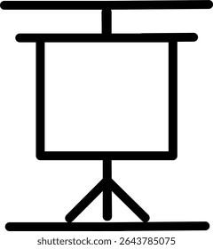 Blank white presentation board stand icon sign illustration. Fit for education message.