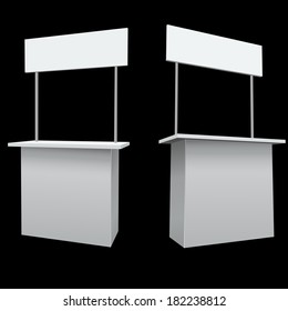 Blank weiße Promo-Stand-Vektorvorlage.