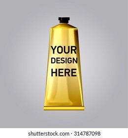 Blank white realistic tube for cosmetics, cream, ointment, toothpaste, lotion, medicine creme. Place for your design and branding