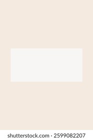 Blank white rectangle on a beige background. Minimalist design with a white rectangle. Simple and clean white rectangle. Beige and white contrast. Background vector.