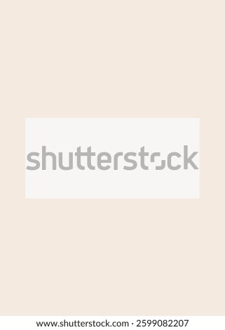 Blank white rectangle on a beige background. Minimalist design with a white rectangle. Simple and clean white rectangle. Beige and white contrast. Background vector.