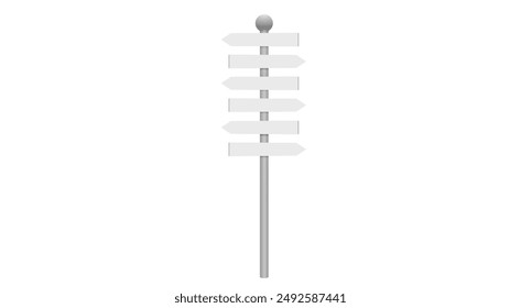 blank white road sign on the white background