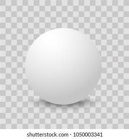 Blank of white round sphere or 3d ball. Vector.