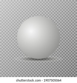 Blank of white round sphere or 3d ball.  Vector realistic ball isolated on a transparent background with a shadow.

