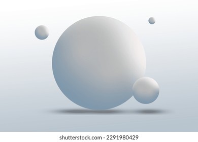 Blank of white round sphere or 3d ball. Vector
