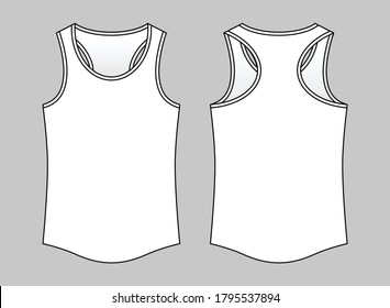Blank sport tank top for women template set Vector Image
