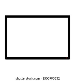 blank white screen black LED TV isolated on white background. vector illustration
