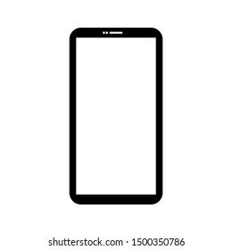 blank white screen black smart phone isolated on white background. vector illustration