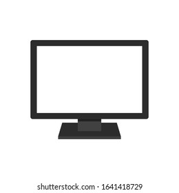 blank white screen computer screen display isolated on white background. vector illustration