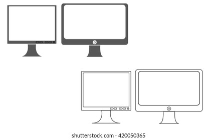 Blank white screen computer monitors