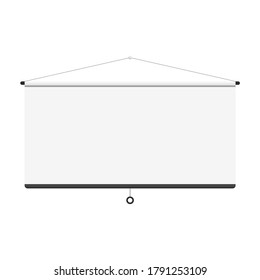 Blank white screen for demonstration and presentation, isolated on white background. Vector illustration, eps 10.