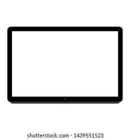 blank white screen LED TV with red light activation mode isolated on white background. vector illustration