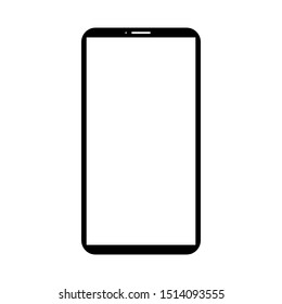 blank white screen mobile phone vector isolated on white background