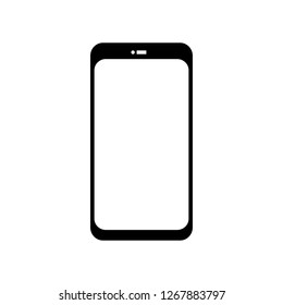 blank white screen smartphone isolated on white background
