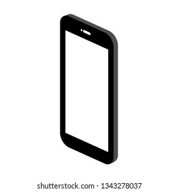 blank white screen smartphone isolated on white background. vector illustration