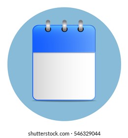 Blank white sheet of calendar in blue color