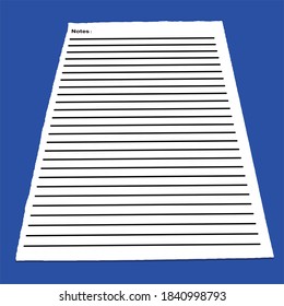 Blank white sheet for notes