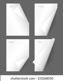 Blank white sheet of paper with corner fold - Vector illustration