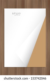 Blank white sheet of paper with corner fold - Vector illustration