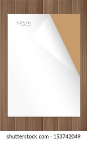 Blank white sheet of paper with corner fold - Vector illustration