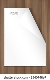 Blank white sheet of paper with corner fold - Vector illustration