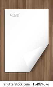 Blank white sheet of paper with corner fold - Vector illustration