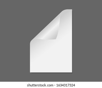 Blank white sheet of paper mockup.  papers with curved corners. Mockup vector isolated. Template design. Realistic vector illustration.