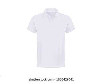 Blank white shirt isolated on white background. Realistic mockup. Vector shirt template